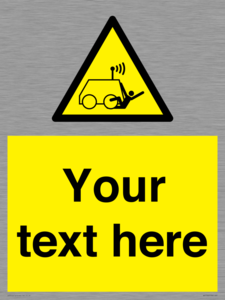 Custom warning run over by operator controlled machine